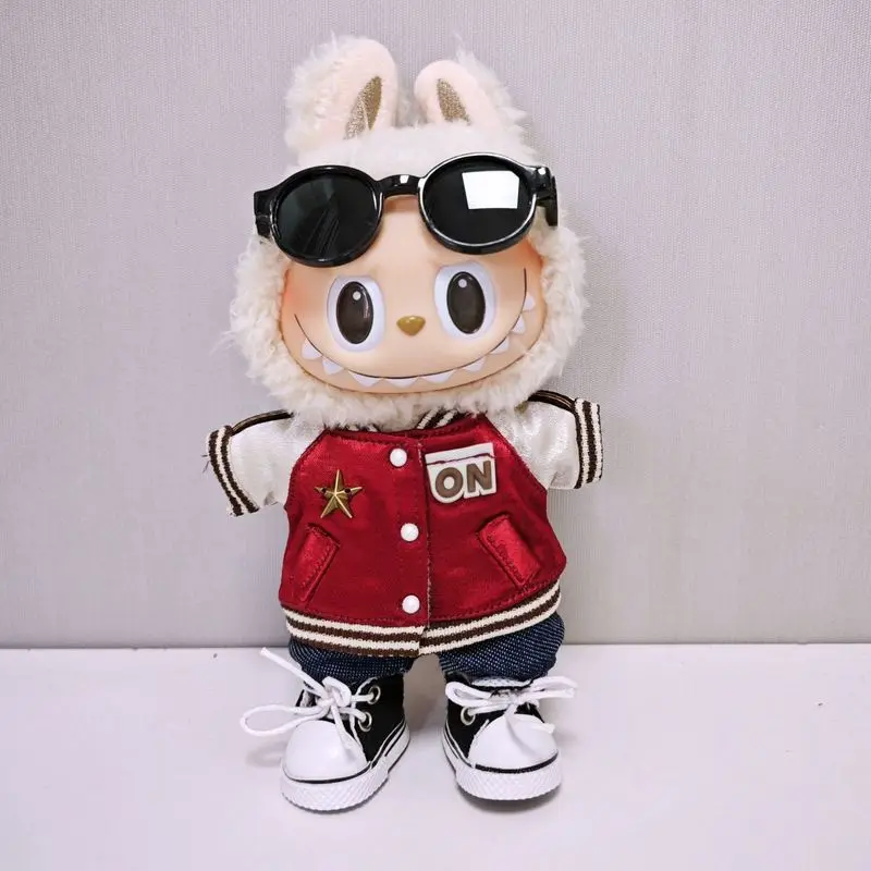 For17/18cm Labubu V1/2 ropa Mini muñeca accesorios de atuendo para Corea Kpop Exo béisbol Jersey pantalones zapatos cámara ropa regalo