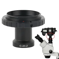 C- Mount Camera Adapter Nikon Canon EOS SLR Camera 23.2mm Eyepiece Ports Microscope Adapter For Trinocular Stereo Microscope