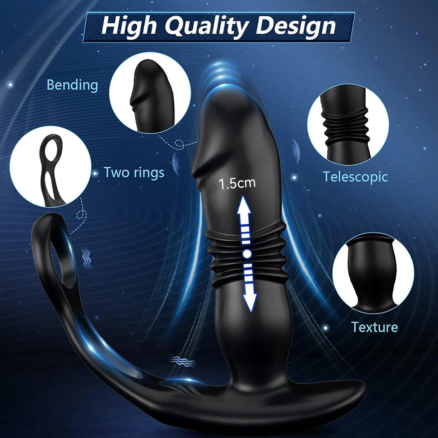 Ohio eur de prostate vibrant télescopique pour hommes, vibromasseur Bluetooth, prise anale gay, jouet sexuel pour couples