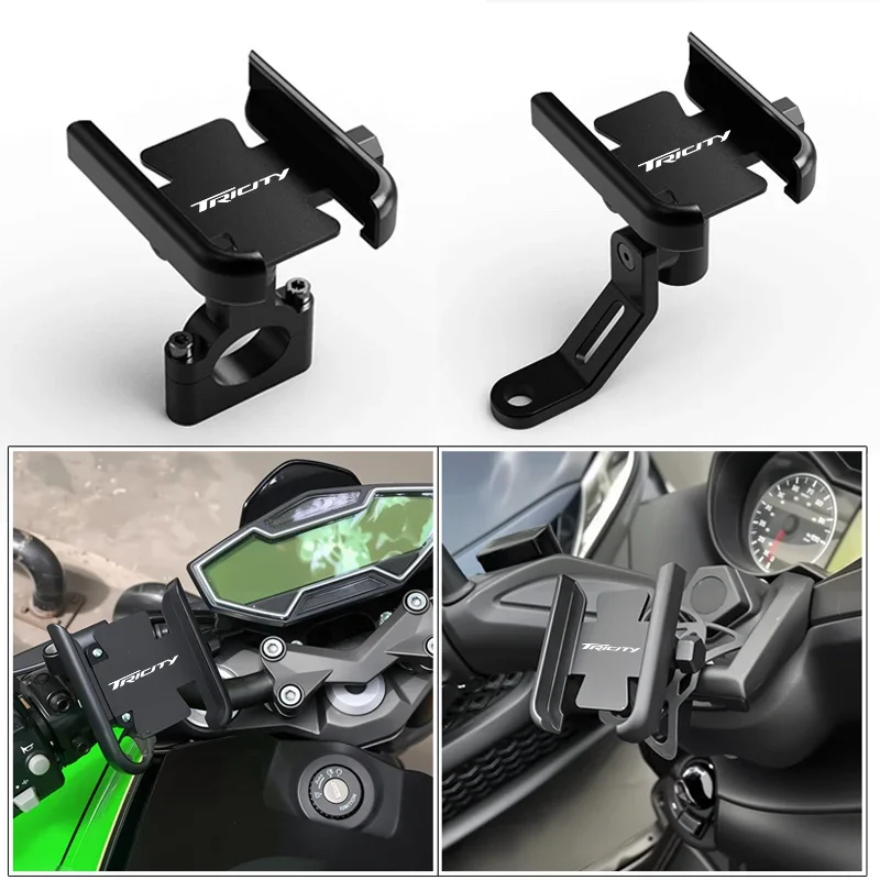 Alloy Motorcycle Cell Phone Support Bracket Mirror Mount Navigation Stand For Tricity 125 155 Tricity 300 Tricity125 Tricity155 5