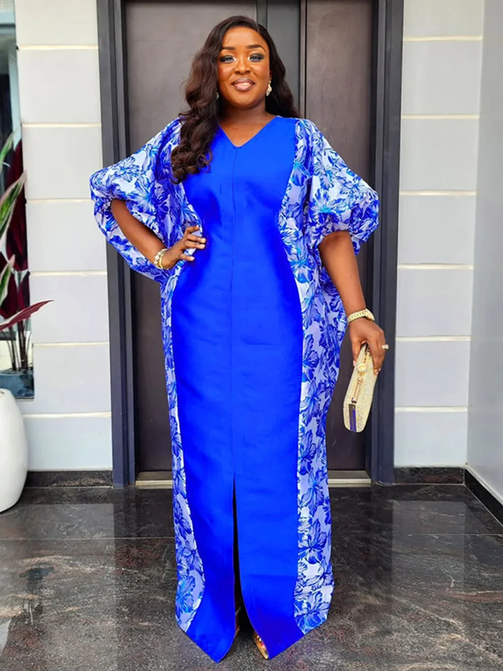 

Customized Elegant African Dresses for Women Muslim Embroidery Boubou Robe Dashiki Africa Clothes Ankara Outfit Evening Gown wit