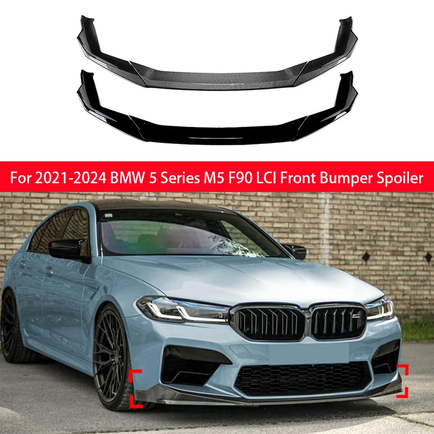 

Для BMW 5 серии 2021, 2023, 2024 M5 F90 LCI, передний бампер автомобиля, спойлер, сплиттер, аксессуары для отделки