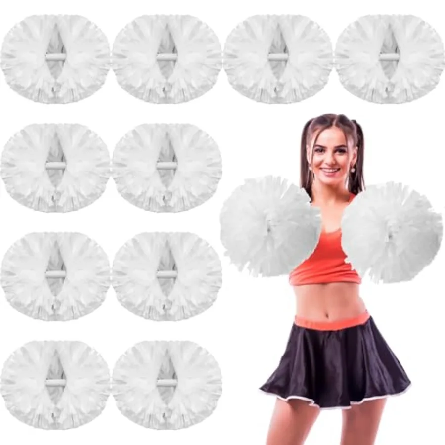 

pcs Cheerleading Pom Poms Bulk Metallic Foil Cheerleader Pompoms with Baton Handle for Football Basketball Cheering Squad Team