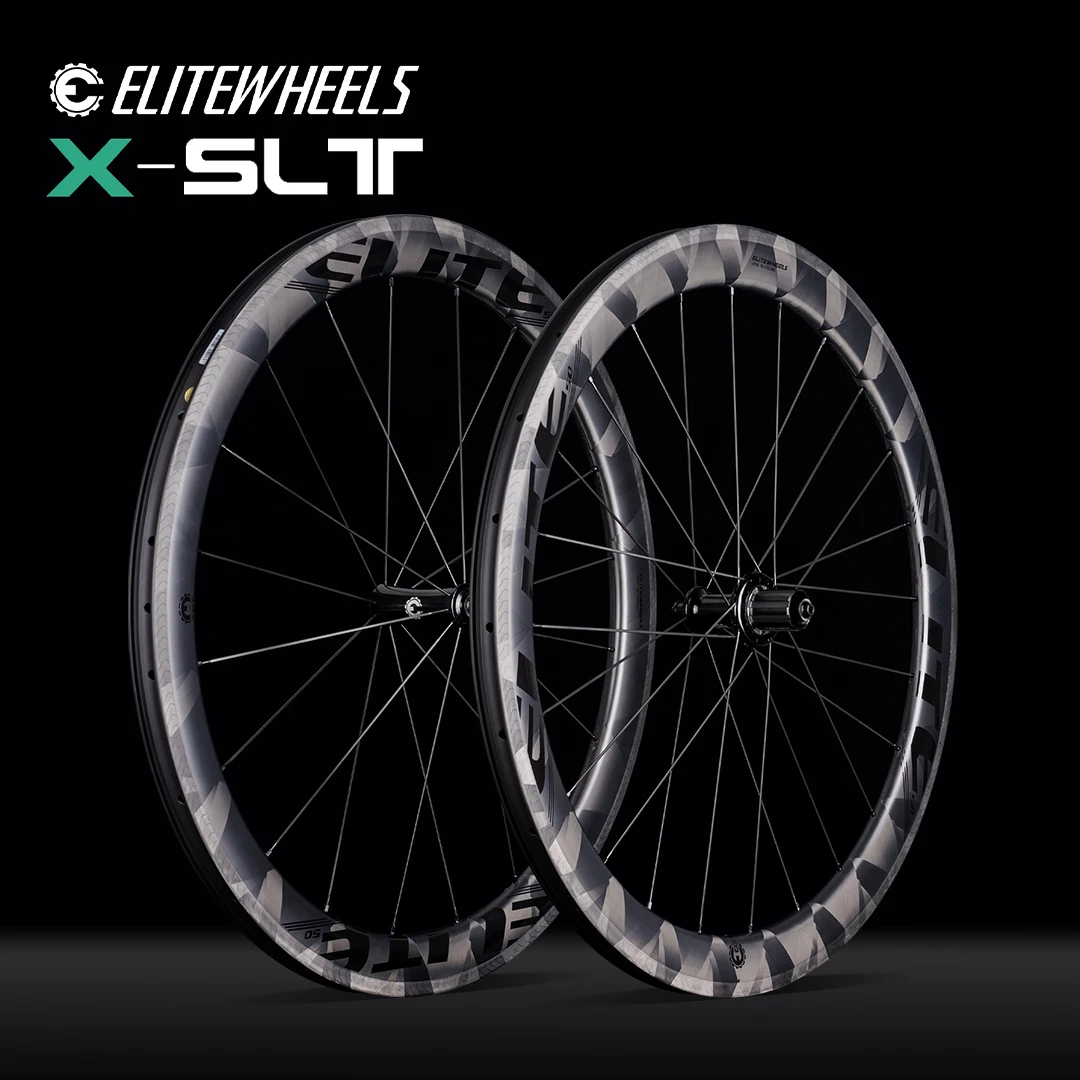 

ELITEWHEELS SLT Ceramic Bearing Carbon Wheelset X WEAVE Finish Road Bicycle Wheels Aero A1 Brake Surface Tubeless 40 50 60mm