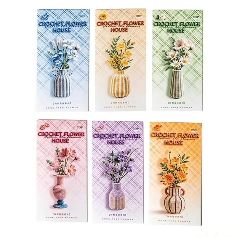 Planner Flower Labels Pack in PET, 15 Design 30 Sheets, Crochet Flower Journal Labels Trim for Cards and Scrapbooks
