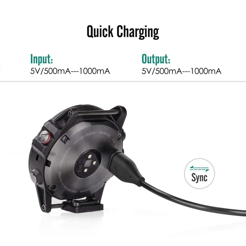 Cavo di ricarica per sincronizzazione dati USB di ricambio 3X per Garmin Fenix 5/5 S/5X/Forerunner 935/Quatix 5/Quatix 5 Sapphire