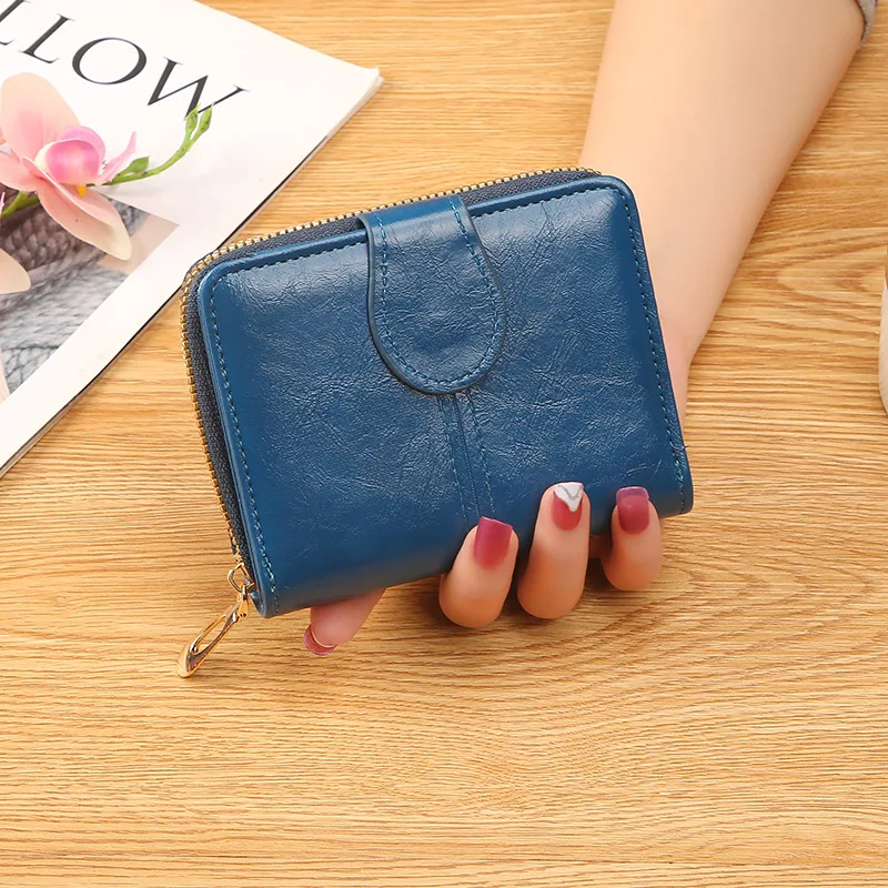 

2025 Fashion Women Wallets Leather Female Short Female Cute Pink Card Holder Purse Girl Wallet Ladies Zipper Coin Pouch Key Case