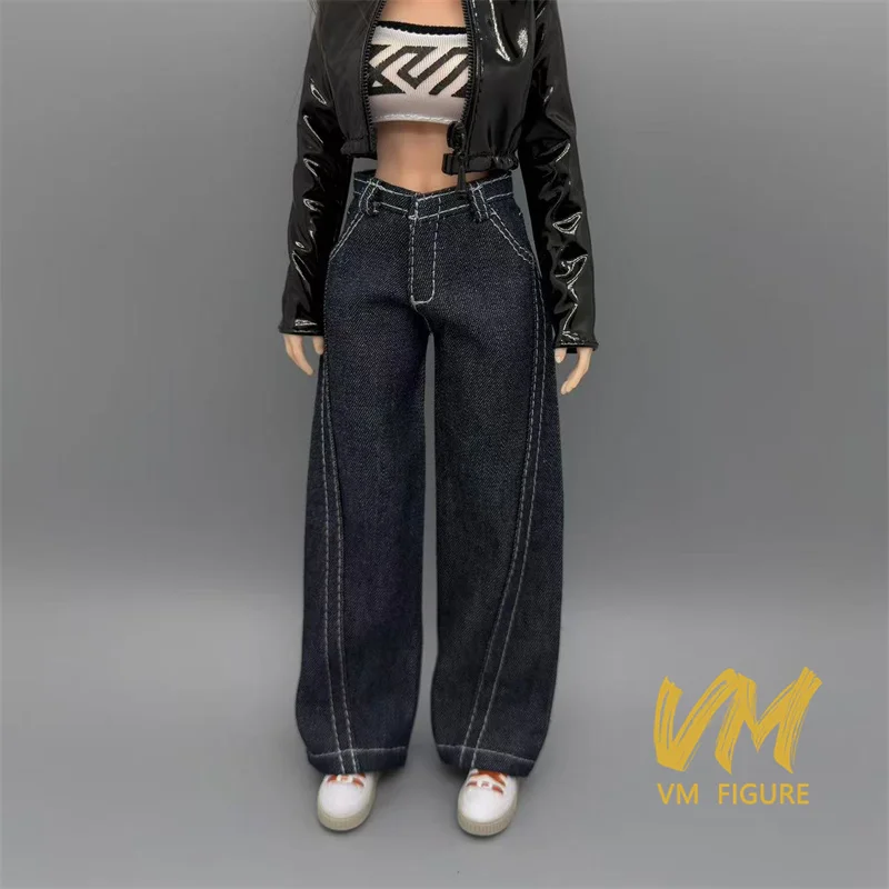 1/6 skala Cowboy Breite Bein Hosen Kleidung Dunkelblau Zubehör Modell Fit 12'' Weibliche Soldat Action Figur Körper Puppen spielzeug