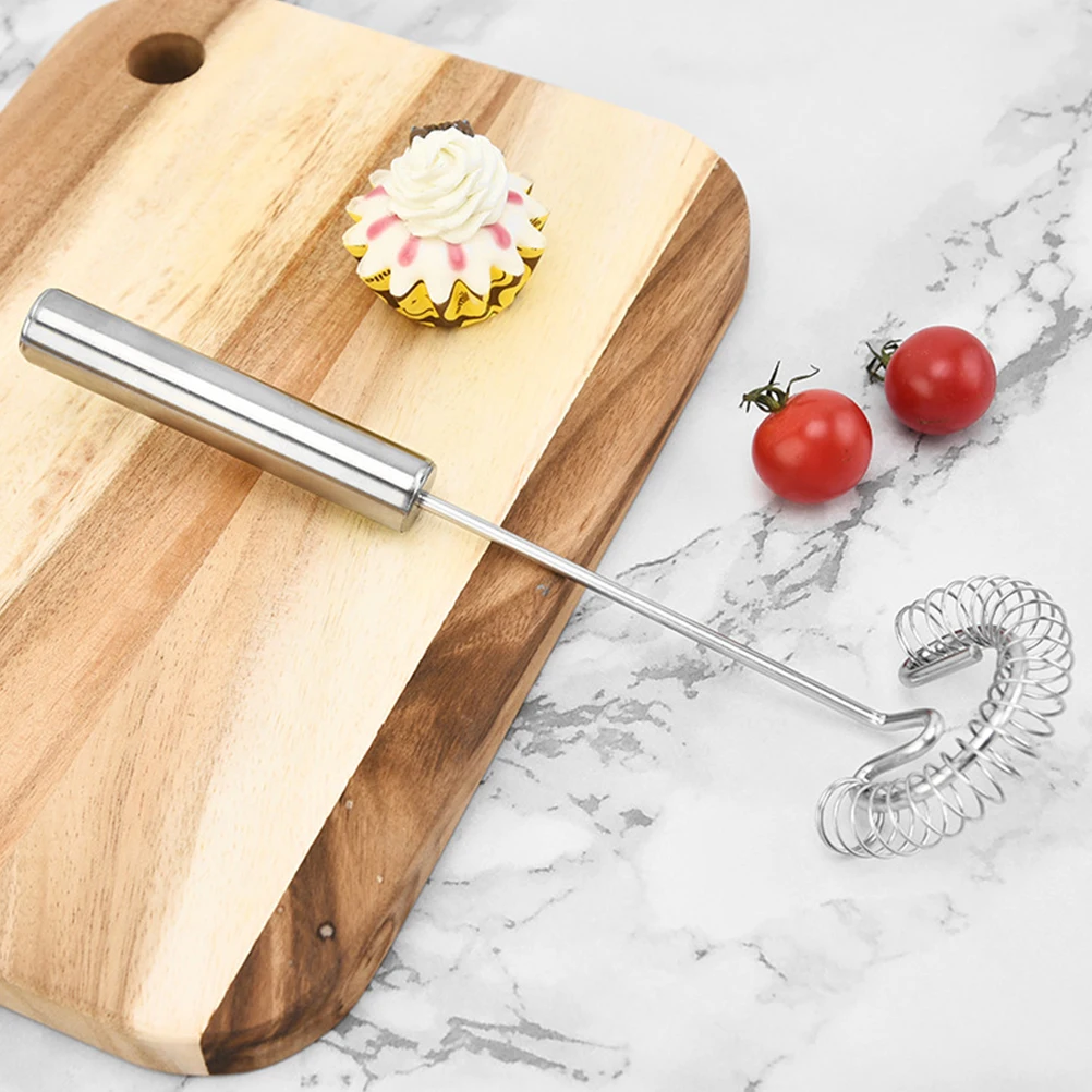 

2Pcs Stainless Steel Whisk Egg Beater Milk Frother Hand Mixer Spring Tool Kitchen Baking Easy Cleaning Safe NonSlip