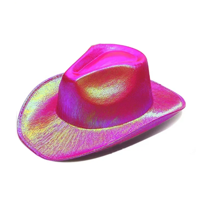 Western Fantasy Cowboy Hat Bachelorette Carnival Party Pink Seven Color Large brim Shaped Hat Fluorescent Cowboy Hat Bride To Be