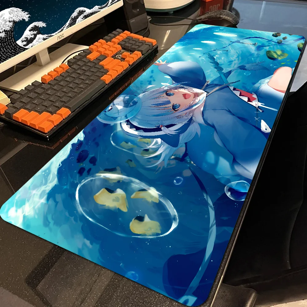 Game Anime Hololive Gawr Gura Mousepad Large Gaming Mouse Pad LockEdge Thickened Computer Keyboard Table Desk Mat image 6