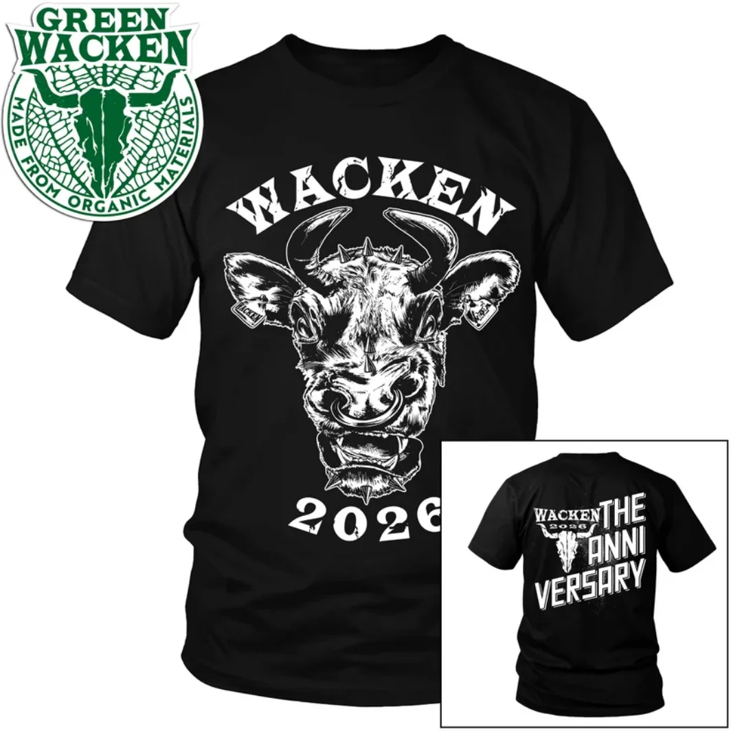 Wacken Open Air T-shirt 2027 Angry Cow Retro Heavy Metal Rock Music T-shirt Summer Sports Men's Women's T-Shirt Kid's Clothing ﻿