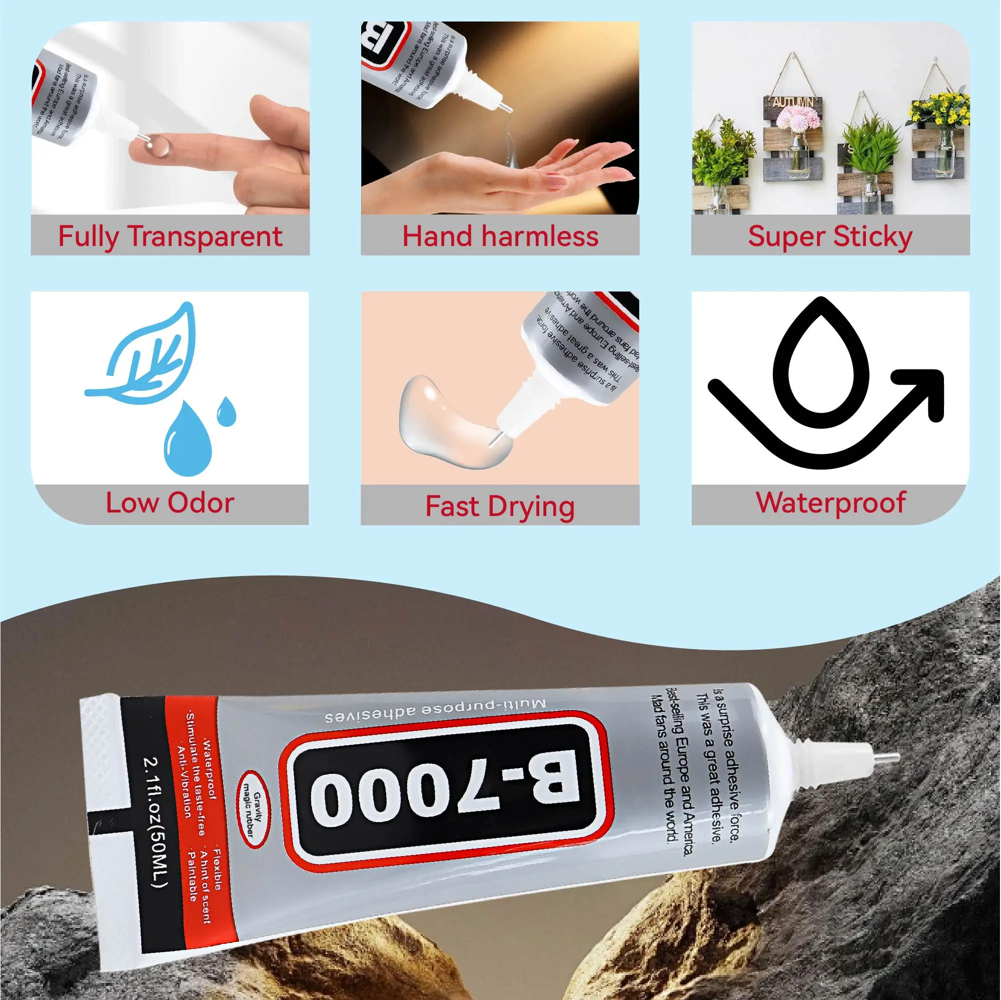15ML 25ML 50ML 110ML B7000 Clear Contact Phone Repair Adhesive Universal Glass Plastic DIY Glue B-7000 With Precision Applicator image 2