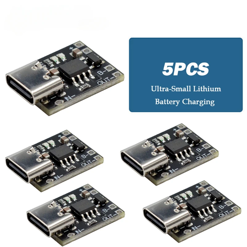 5/10pcs Ultra-Small Lithium Battery Charging Panel 1A Ternary Lithium Battery 3.7V4.2V Charger Module Type-C Protection Board