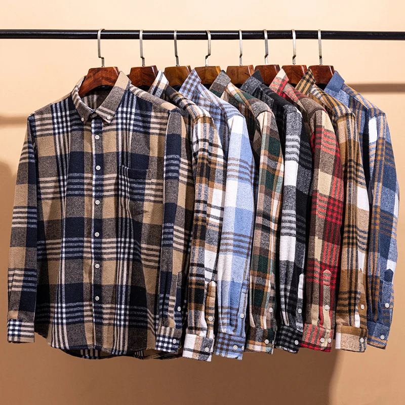 New in Shirt Plus Size 7XL 100% Cotton Long-Sleeve Shirts for Men Slim Fit Casual Plain Shirt Soft Designer Plaid Clothin