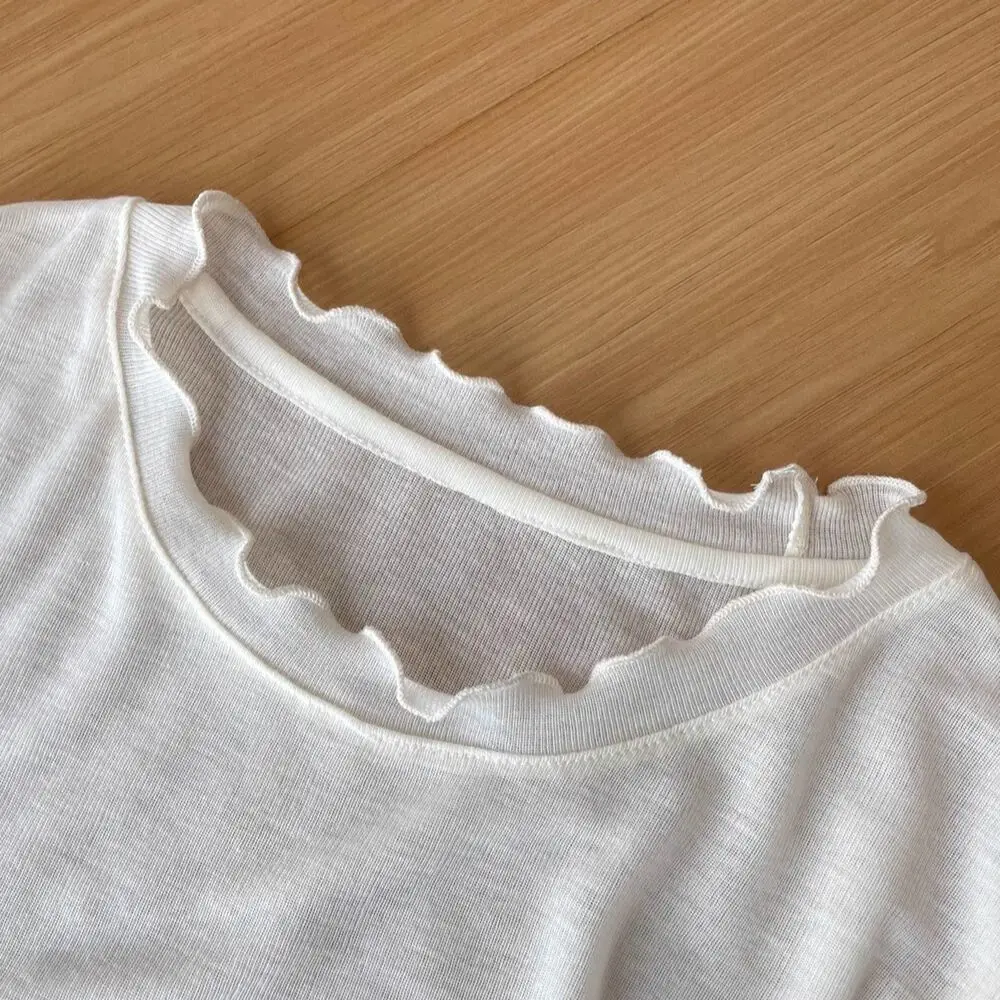 Korean Style Sweet Soft round Neck Long Sleeve T-Shirt Women's Thin Loose Fit Slimming Versatile Sun Protection Top