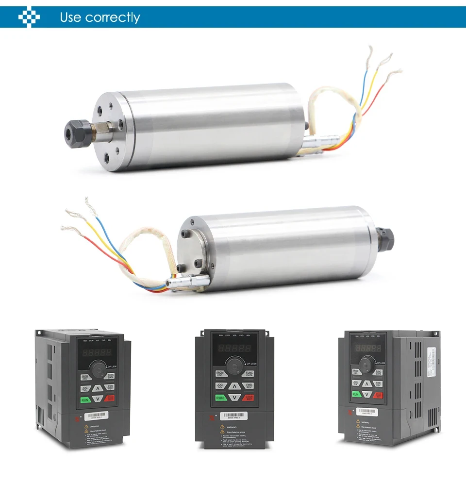 G-Penny 300W 75V ER8 Wassergekühlter Spindelmotor 48mm 60000U/min 1000Hz und 220V 1,5kW BD600 Wechselrichter – Detail 7