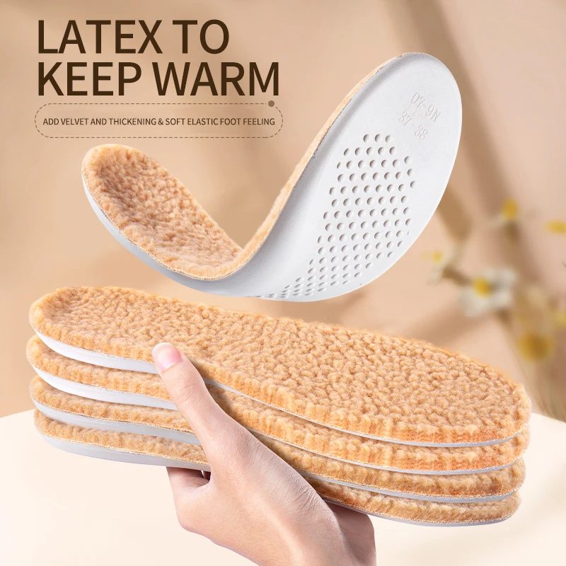 

Latex Keep Warm Insoles for Shoes Sole Thicken Soft Comfortable Thermal Insoles for Men Women Self Heated Winter Sport Shoes Pad