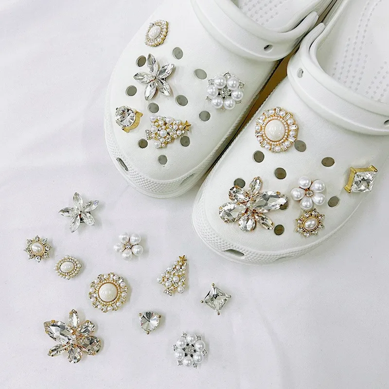 

10 шт., роскошные подвески для обуви, набор аксессуаров, пряжка для обуви с блестящими бриллиантами, рождественская елка, украшения для обуви «сделай сам», для сумки Bogg