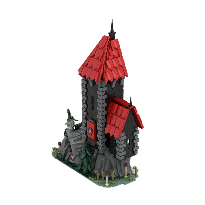 Castelo medieval modelo moc tijolos de construção a fortaleza do bandido tecnologia modular presentes feriado montar crianças brinquedos terno