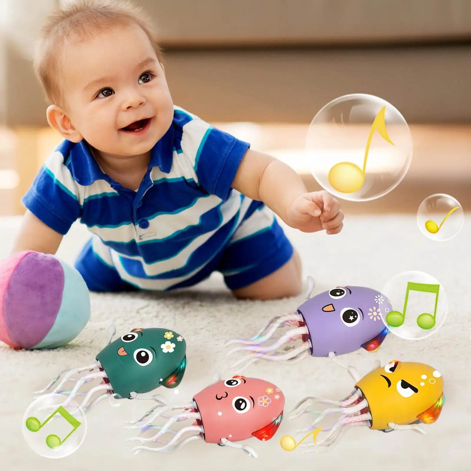 Elektrisch dansend octopusspeelgoed Automatische obstakelvermijding Octopus USB oplaadbare elektrische robot met LED-verlichting en muziek voor