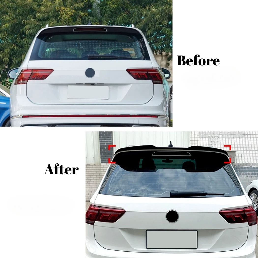 For Volkswagen Tiguan MK2 R-Line 17-23 Car Rear Roof Spoiler Tail Wing Lip Diffuser Exterior Modification Auto Accessories Parts
