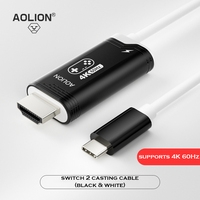 Aolion 2M 4K/144HZ Projection Cable For Switch 2 Host Video Cable HD HDMI Display Adapter For NS2 Dock Video Conversion Cable