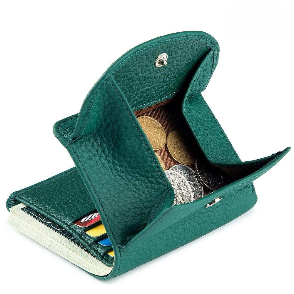   กระเป๋าสตางค์หนังบางสำหรับผู้หญิง ดีไซน์เรียบง่าย พับได้บางเฉียบ กระเป๋าใส่เงินลายกระบองเพชร ดีไซน์ทันสมัยสไตล์ญี่ปุ่น