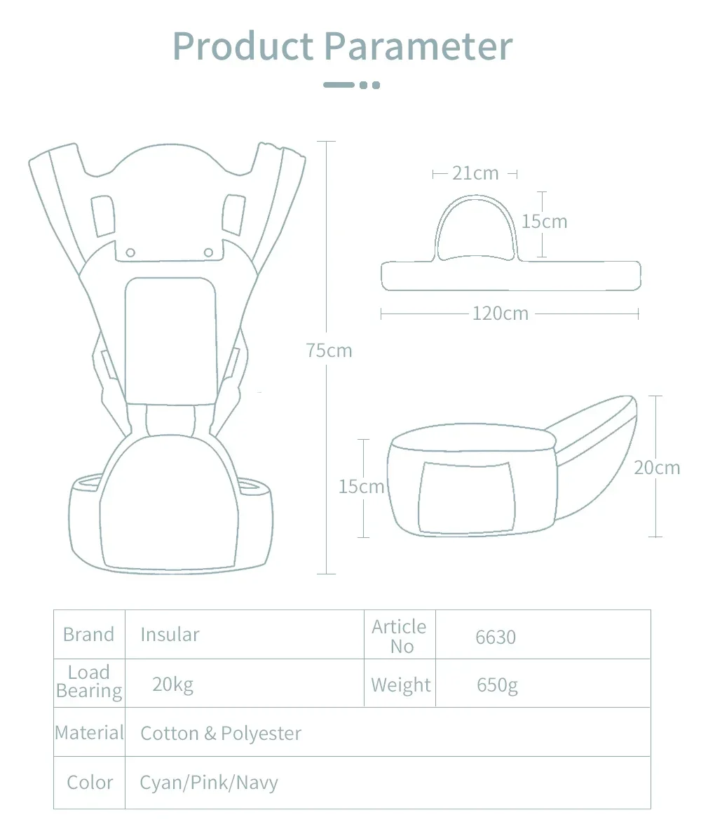 Multi-functional Baby Shoulder Strap for 0-3 Years, Dual-purpose Infant, Front Lumbar Stool, Lightweight, with Storage Function