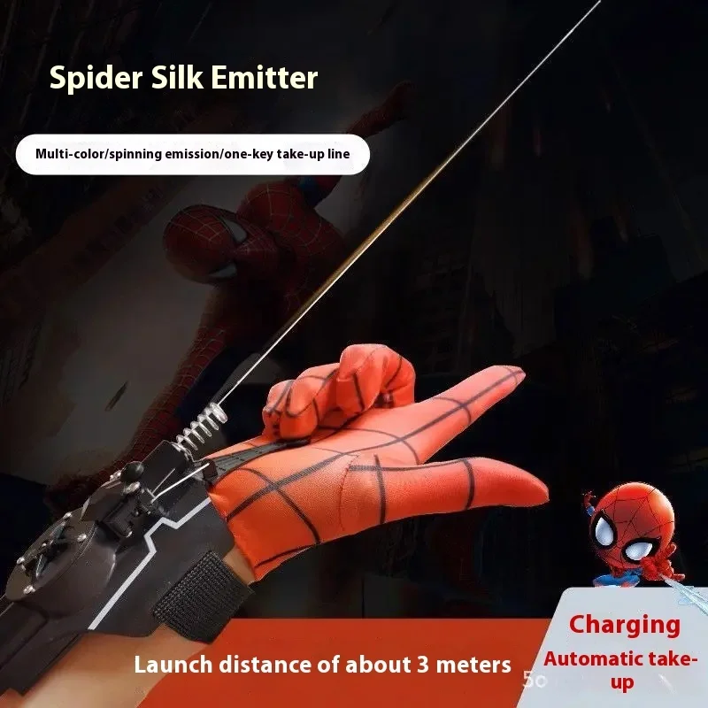 Spider-Man Web Shooters Wrist Launcher Shooters Hot Peter Parker Cosplay Props Shooting Device Toy Set Boy'S Favorite Toy Gift