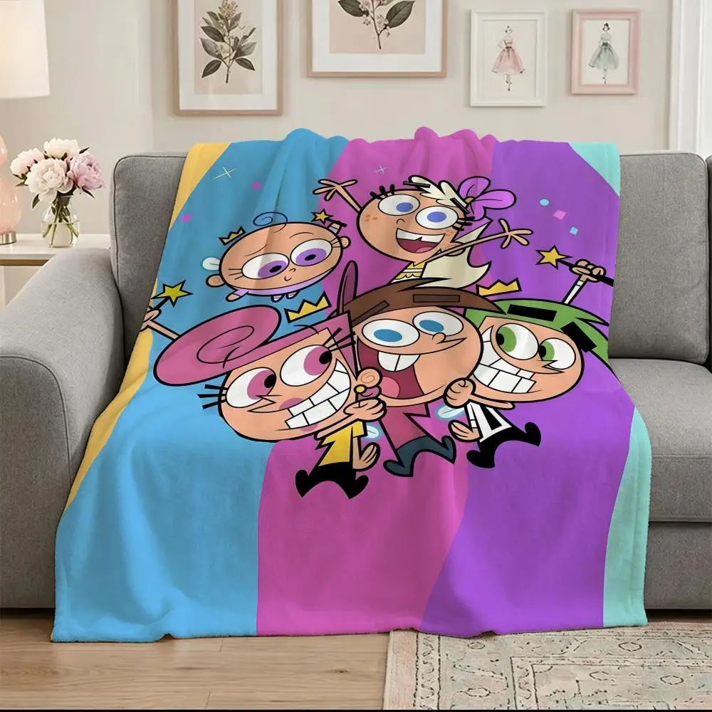 The F-Fairly Odd P-Parent Throw Soft Warm Flannel Blanket, Multi-use Throw for Bed Sofa Office, Air Conditioning Nap Blanket