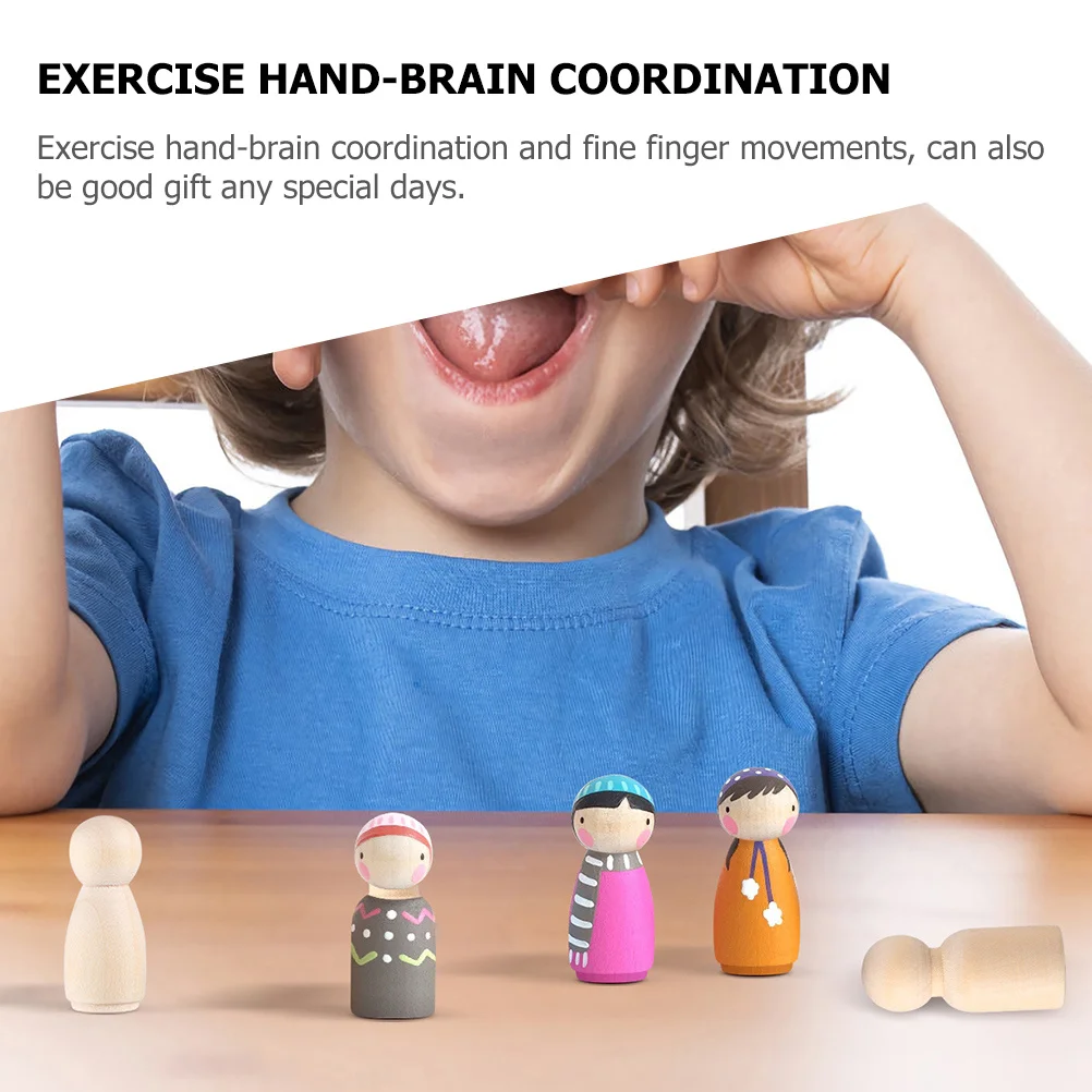 60 قطعة لتقوم بها بنفسك الوتد الخشبي غير مصبوغ الحرفية الطبيعية مجموعة فارغة الشكل للأطفال البالغين اليدوية الديكور حفلة عطلة حلية #3