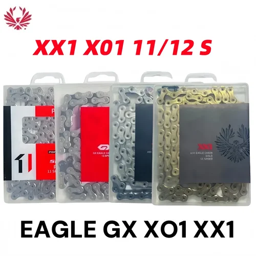 Imagen 2 del producto EAGLE X01 XX1 GX 11S/12S plata oro MTB cadena de bicicleta de carretera 12S plata Power Lock Link GX Eagle 12S cadena piezas originales de bicicleta