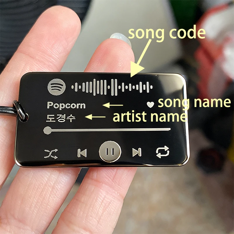 

Scannable Spotify Song Code Custom Stainless Steel Keychain Customized Key Ring Music Name Personalized Valentine’s Day Gift