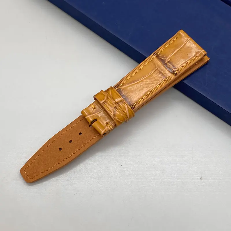 FUYIJIA Top Mississippi Alligator Skin Watchbands Custom Substitute Original IW-C PORTOFINO Strap 16MM 18MM Genuine Leather Belt