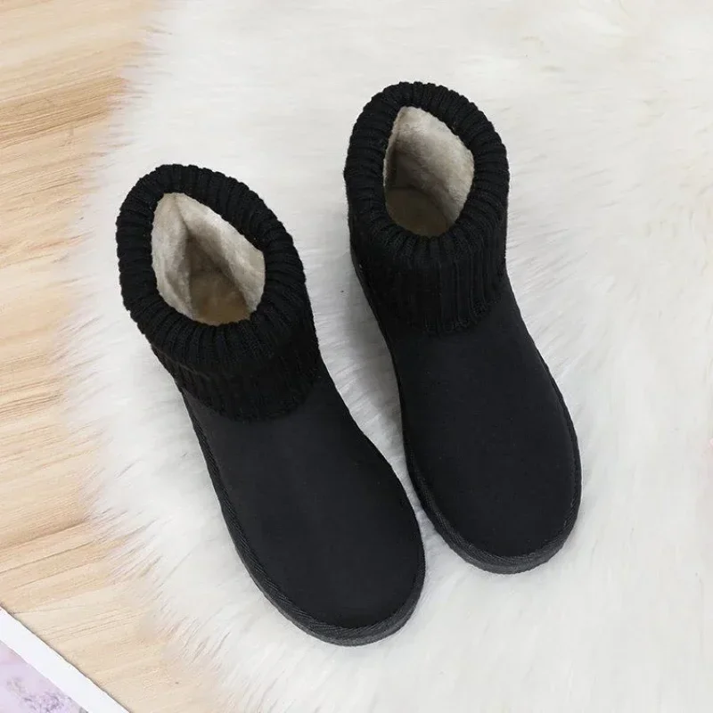 Fashionable Casual Comfortable Short Plush Platform Snow Boots with Round Toe Suede Thick Soles New Woolen Collar Women's Boots