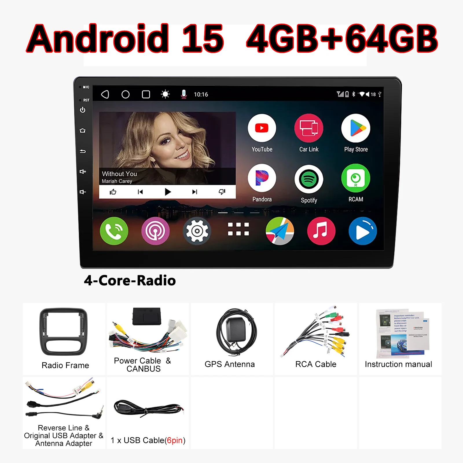 MOPECT autoradio voor Renault Trafic 3 2014-2021 Opel Vivaro B 2014-2018 CarPlay Android Auto Intelligente Systemen