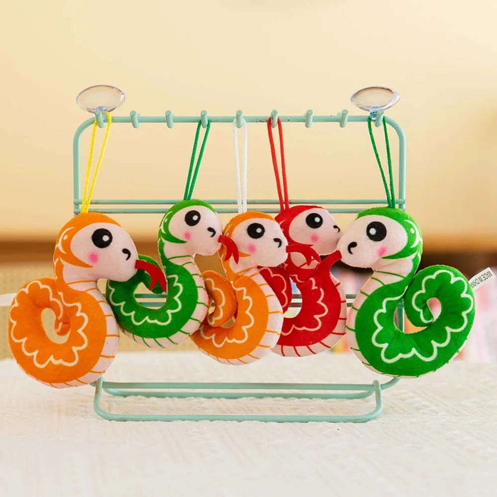 Suction Cup Hanging Rope Snake Plush Doll Pendant 2025 Chinese New Year Creative Plush Toys Snake Plush Keychain 10cm Collection