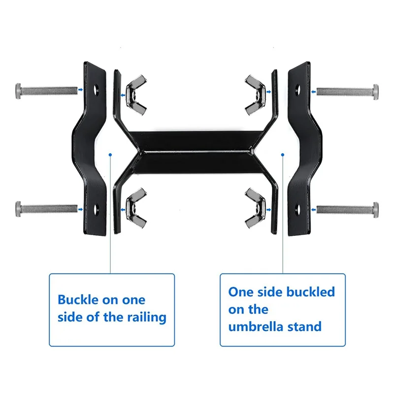 

HLZS-крепление на палубу для зонта, кронштейн для зонта для патио, держатель фонаря крепится к перилам, зажим для палки для зонта, крепление на перила