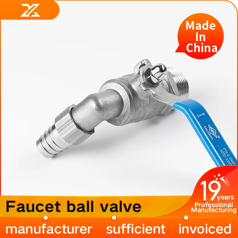 304 stainless steel faucet ball valve, water pipe, water heating outlet, drain valve switch, 4 minutes, 6 minutes, 1 inch, dn15