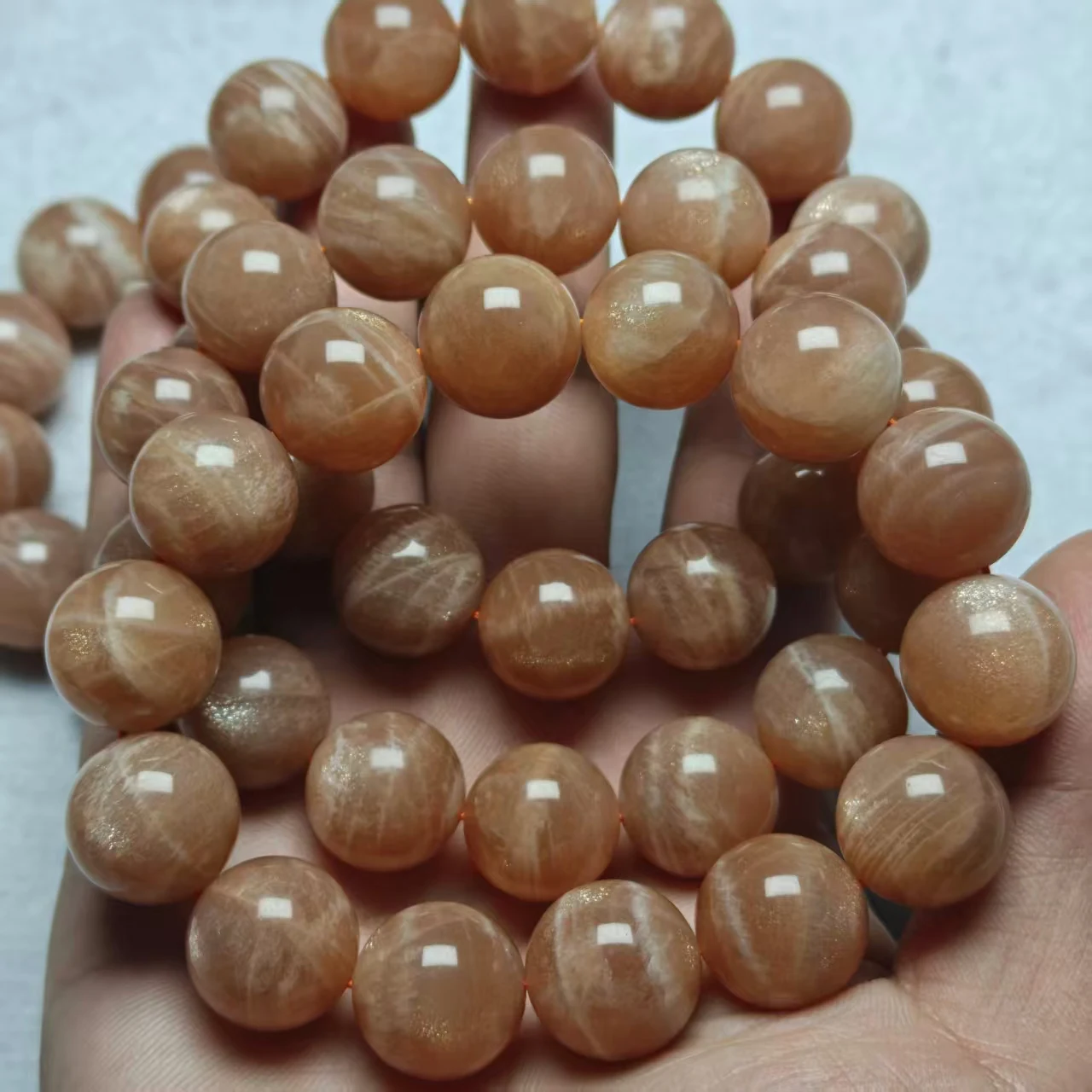 Natürliche 10-16mm AAA Orange Mondstein Glatte Runde Perlen Schmuck DIY Armband Perlen Großhandel Neues Produkt Geschenk – Detail 6