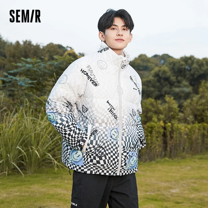 Semir Down Jacket Men Winter Loose Thick Comfortable Stand Collar Trendy Fashion Casual Design Sense Personality Coat