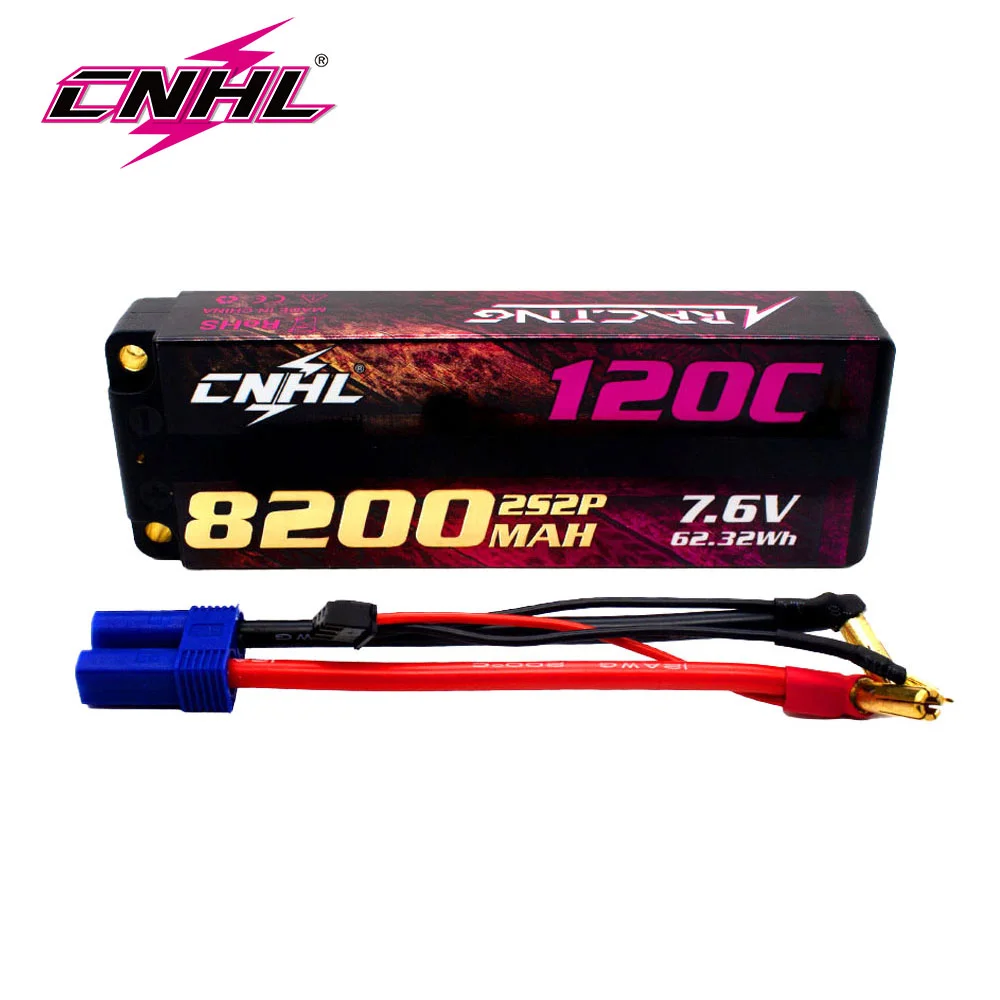 Akumulator CNHL 2S 3S 4S Lihv 7.6V 11.4V 15.2V 8200mAh 9000mAh 120C HV HardCase z wtyczką EC5 do samochodów RC, łodzi, samolotów, ciężarówek, truggy