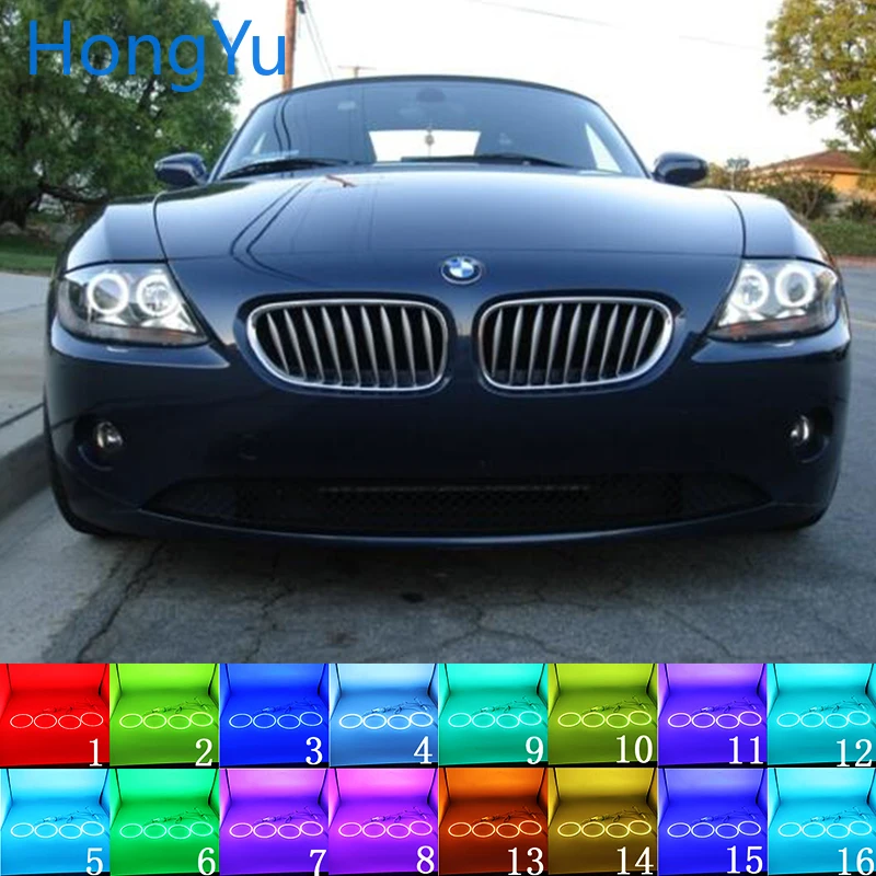 

for BMW Z4 E85 E86 2002-2008 Accessories Headlight Multi-color RGB LED Angel Eyes Halo Ring Eye DRL RF Remote Control