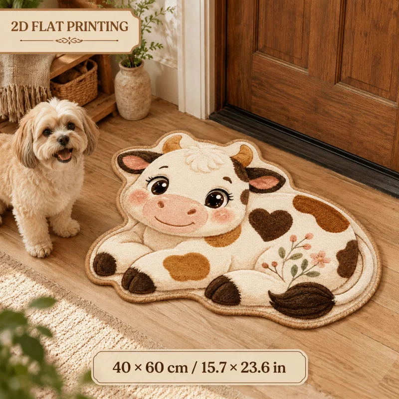 VIKAMA Cute Dog Shaped Bath Mat Non‑Slip Absorbent Irregular Floor Rug For Bathroom Bedroom Entryway Home Decor