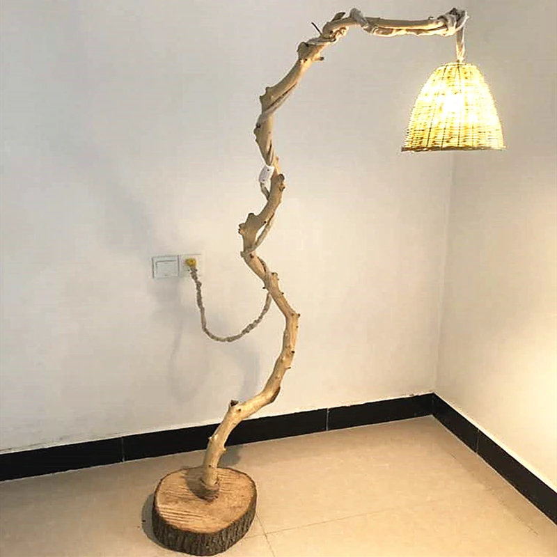 

Dry branch lamp Original ecology Nordic solid wood lamp rack bedroom living room floor lamp decoration hook hanger desk lamp