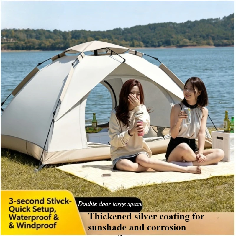 Outdoor Folding Camping Tent Fully Automatic Sunscreen Windproof Quick Opening Folding Waterproof Outdoor Camping Picnic Tent