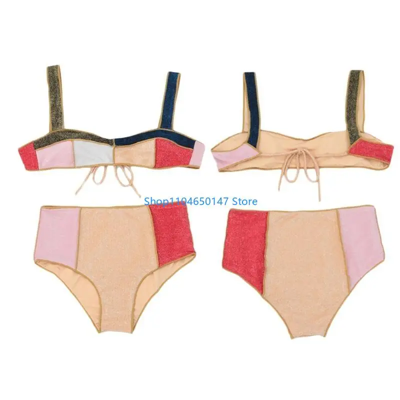 Swimsuit Set Bathing Suit Gold Wire Stitched Swimwear Strappy