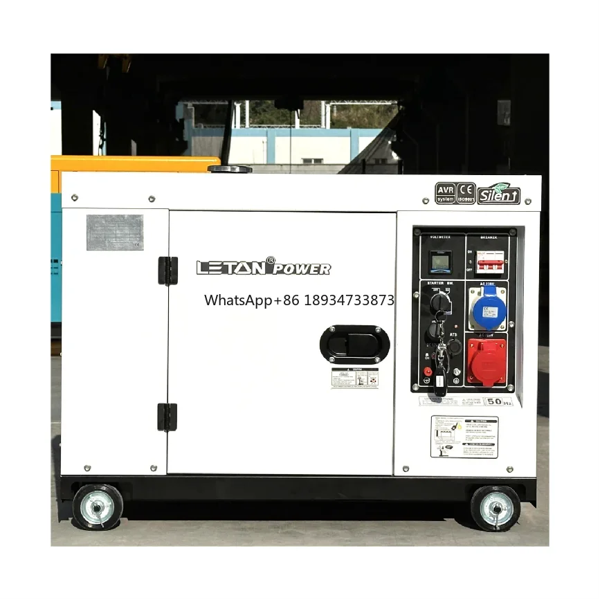 LETON POWER soundproof silent Diesel Generator 220v/380v 60hz 3phase Generator Standby 10kw Diesel generator for jamaica