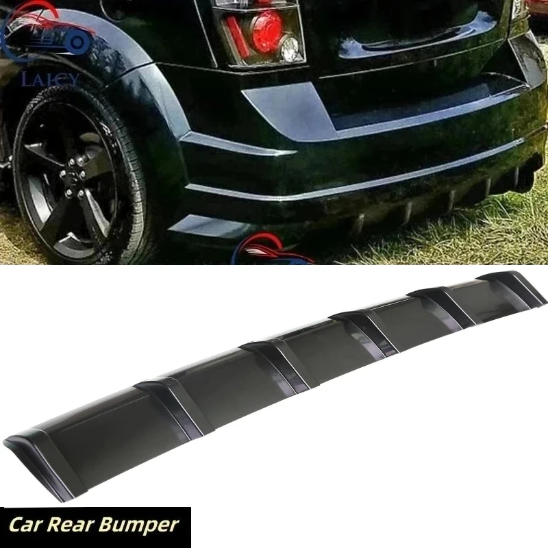 LAICY For D0dge Caliber 2007-2012 Car Rear Bumper Side Diffuser Lip Spoiler Splitter Spoiler Shark 6 Fins Wing Body Kit Black